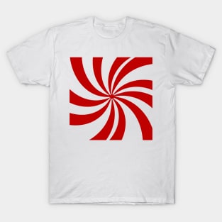 1980s Merry Xmas red white swirls Christmas Candy Cane T-Shirt